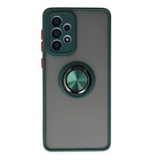 Samsung Galaxy A33 5G Kılıf Montreal Yüzüklü Silikon Kapak - Yeşil