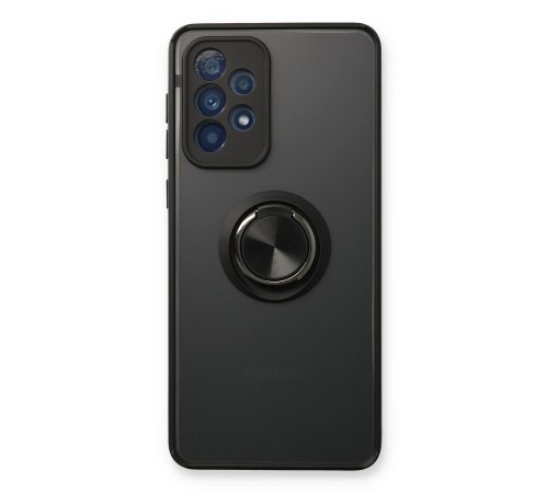 Samsung Galaxy A53 5G Kılıf Montreal Yüzüklü Silikon Kapak - Siyah Samsung Galaxy A53 5G Kılıf Montreal Yüzüklü Silikon Kapak - Siyah