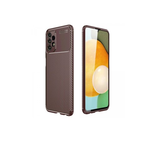 Samsung Galaxy A13 4G Kılıf Auto Focus Karbon Kapak - Kahverengi Samsung Galaxy A13 4G Kılıf Auto Focus Karbon Kapak - Kahverengi