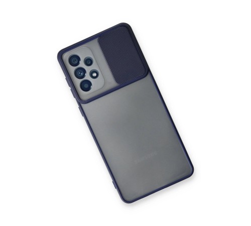 Samsung Galaxy A33 5G Kılıf Palm Buzlu Kamera Sürgülü Silikon - Lacivert