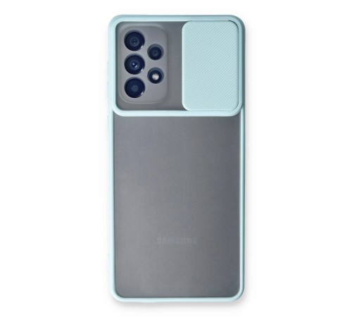 Samsung Galaxy A53 5G Kılıf Palm Buzlu Kamera Sürgülü Silikon - Turkuaz Samsung Galaxy A53 5G Kılıf Palm Buzlu Kamera Sürgülü Silikon - Turkuaz