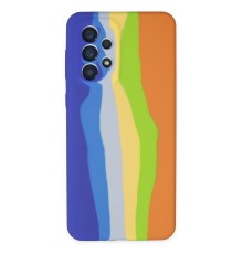 Samsung Galaxy A53 5G Kılıf Ebruli Lansman Silikon - Mavi-Turuncu