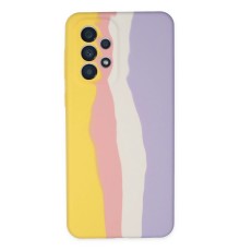 Samsung Galaxy A53 5G Kılıf Ebruli Lansman Silikon - Sarı-Mavi