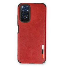 Xiaomi Redmi Note 11 Kılıf Loop Deri Silikon - Kırmızı