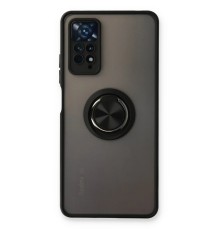 Xiaomi Redmi Note 11 Pro Kılıf Montreal Yüzüklü Silikon Kapak - Siyah