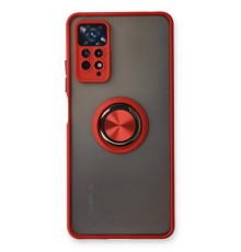 Xiaomi Redmi Note 11 Pro Kılıf Montreal Yüzüklü Silikon Kapak - Kırmızı