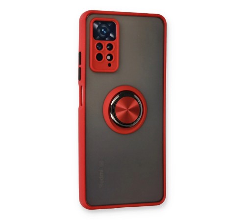 Xiaomi Redmi Note 11 Pro Kılıf Montreal Yüzüklü Silikon Kapak - Kırmızı Xiaomi Redmi Note 11 Pro Kılıf Montreal Yüzüklü Silikon Kapak - Kırmızı