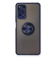 Xiaomi Redmi Note 11 Pro Kılıf Montreal Yüzüklü Silikon Kapak - Lacivert