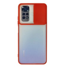 Xiaomi Redmi Note 11 Kılıf Palm Buzlu Kamera Sürgülü Silikon - Kırmızı