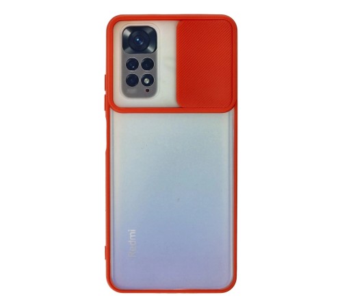 Xiaomi Redmi Note 11 Kılıf Palm Buzlu Kamera Sürgülü Silikon - Kırmızı Xiaomi Redmi Note 11 Kılıf Palm Buzlu Kamera Sürgülü Silikon - Kırmızı