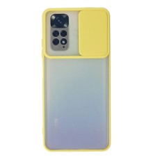 Xiaomi Redmi Note 11 Kılıf Palm Buzlu Kamera Sürgülü Silikon - Sarı