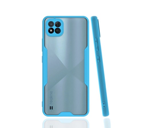 Realme C11 2021 Kılıf Platin Silikon - Mavi Realme C11 2021 Kılıf Platin Silikon - Mavi