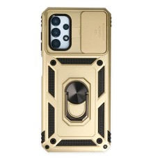 Samsung Galaxy A23 4G Kılıf Pars Lens Yüzüklü Silikon - Gold
