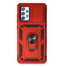 Samsung Galaxy A53 5G Kılıf Pars Lens Yüzüklü Silikon - Kırmızı