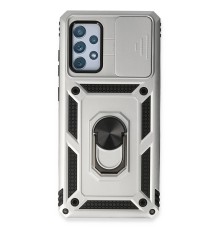 Samsung Galaxy A53 5G Kılıf Pars Lens Yüzüklü Silikon - Gümüş