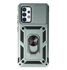 Samsung Galaxy A73 5G Kılıf Pars Lens Yüzüklü Silikon - Yeşil