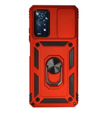 Xiaomi Redmi Note 11 Pro Kılıf Pars Lens Yüzüklü Silikon - Kırmızı
