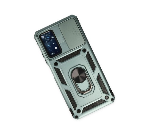 Xiaomi Redmi Note 11 Pro Kılıf Pars Lens Yüzüklü Silikon - Yeşil