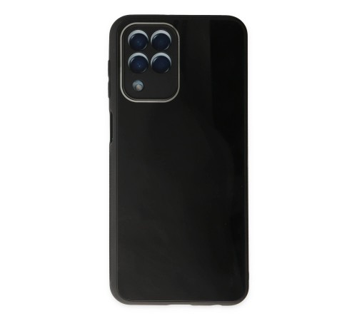 Samsung Galaxy M33 Kılıf Glass Kapak - Siyah Samsung Galaxy M33 Kılıf Glass Kapak - Siyah