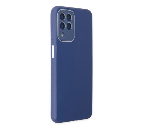 Samsung Galaxy M33 Kılıf Glass Kapak - Lacivert Samsung Galaxy M33 Kılıf Glass Kapak - Lacivert