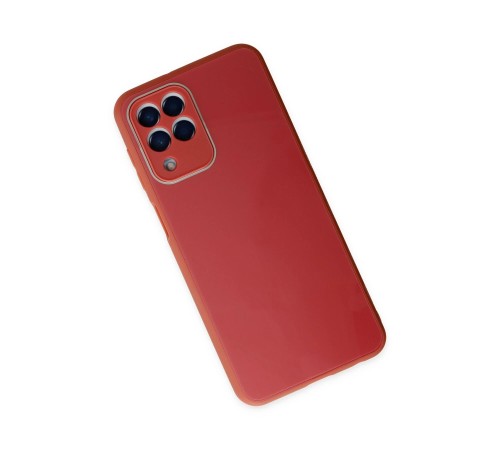 Samsung Galaxy M33 Kılıf Glass Kapak - Bordo Samsung Galaxy M33 Kılıf Glass Kapak - Bordo