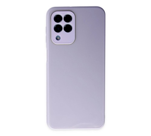 Samsung Galaxy M33 Kılıf Glass Kapak - Lila Samsung Galaxy M33 Kılıf Glass Kapak - Lila