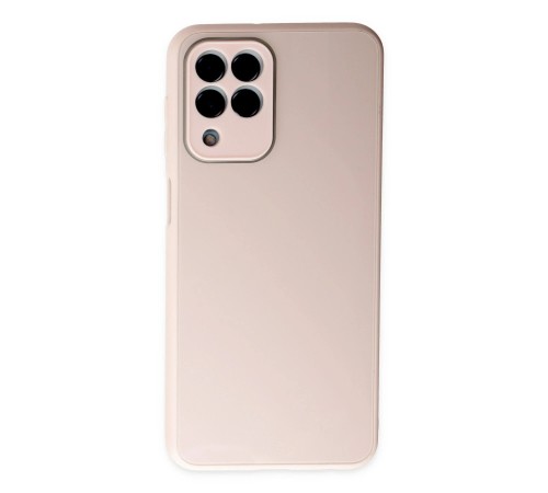 Samsung Galaxy M33 Kılıf Glass Kapak - Pembe Samsung Galaxy M33 Kılıf Glass Kapak - Pembe