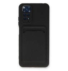 Xiaomi Redmi Note 11S Kılıf Kelvin Kartvizitli Silikon - Siyah