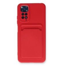 Xiaomi Redmi Note 11S Kılıf Kelvin Kartvizitli Silikon - Kırmızı