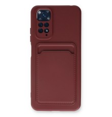 Xiaomi Redmi Note 11S Kılıf Kelvin Kartvizitli Silikon - Bordo