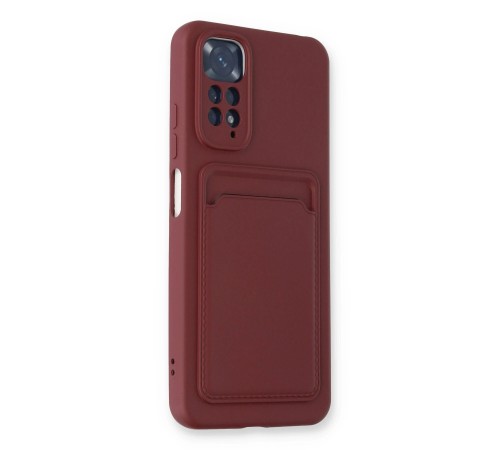 Xiaomi Redmi Note 11S Kılıf Kelvin Kartvizitli Silikon - Bordo Xiaomi Redmi Note 11S Kılıf Kelvin Kartvizitli Silikon - Bordo