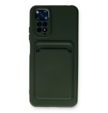 Xiaomi Redmi Note 11S Kılıf Kelvin Kartvizitli Silikon - Koyu Yeşil