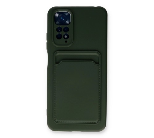 Xiaomi Redmi Note 11S Kılıf Kelvin Kartvizitli Silikon - Koyu Yeşil Xiaomi Redmi Note 11S Kılıf Kelvin Kartvizitli Silikon - Koyu Yeşil