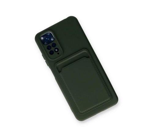 Xiaomi Redmi Note 11S Kılıf Kelvin Kartvizitli Silikon - Koyu Yeşil Xiaomi Redmi Note 11S Kılıf Kelvin Kartvizitli Silikon - Koyu Yeşil