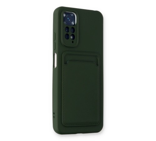 Xiaomi Redmi Note 11S Kılıf Kelvin Kartvizitli Silikon - Koyu Yeşil Xiaomi Redmi Note 11S Kılıf Kelvin Kartvizitli Silikon - Koyu Yeşil