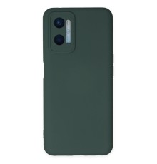 Oppo A96 Kılıf Nano içi Kadife Silikon - Koyu Yeşil