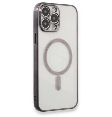 iPhone 13 Pro Max Kılıf Magneticsafe Lazer Silikon - Siyah