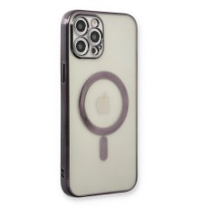 iPhone 12 Pro Kılıf Magneticsafe Lazer Silikon - Siyah