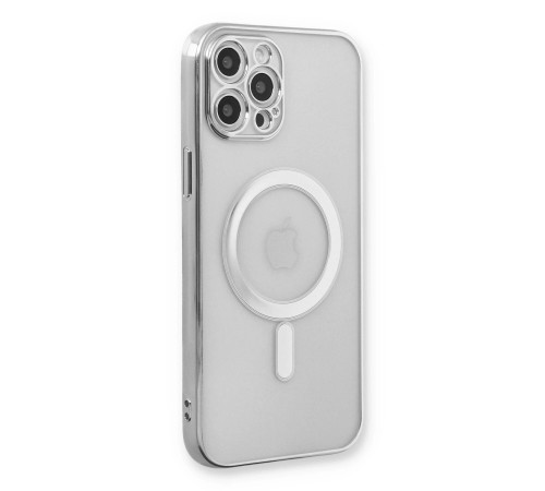 iPhone 12 Pro Kılıf Magneticsafe Lazer Silikon - Gümüş iPhone 12 Pro Kılıf Magneticsafe Lazer Silikon - Gümüş