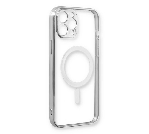 iPhone 12 Pro Kılıf Magneticsafe Lazer Silikon - Gümüş iPhone 12 Pro Kılıf Magneticsafe Lazer Silikon - Gümüş