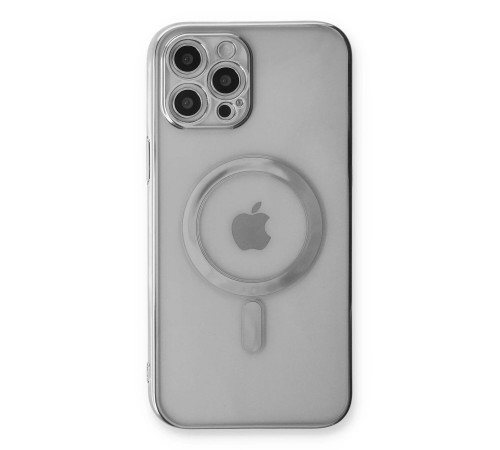iPhone 12 Pro Kılıf Magneticsafe Lazer Silikon - Gümüş iPhone 12 Pro Kılıf Magneticsafe Lazer Silikon - Gümüş