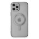 iPhone 12 Pro Kılıf Magneticsafe Lazer Silikon - Gümüş