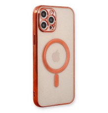 iPhone 12 Pro Kılıf Magneticsafe Lazer Silikon - Kırmızı