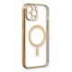 iPhone 12 Pro Kılıf Magneticsafe Lazer Silikon - Gold