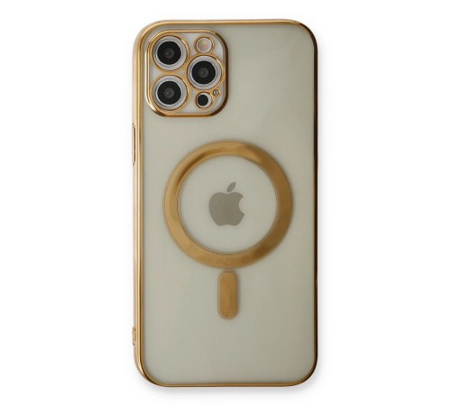 iPhone 12 Pro Kılıf Magneticsafe Lazer Silikon - Gold iPhone 12 Pro Kılıf Magneticsafe Lazer Silikon - Gold