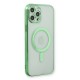 iPhone 12 Pro Kılıf Magneticsafe Lazer Silikon - Haki Yeşil