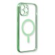 iPhone 12 Pro Kılıf Magneticsafe Lazer Silikon - Haki Yeşil