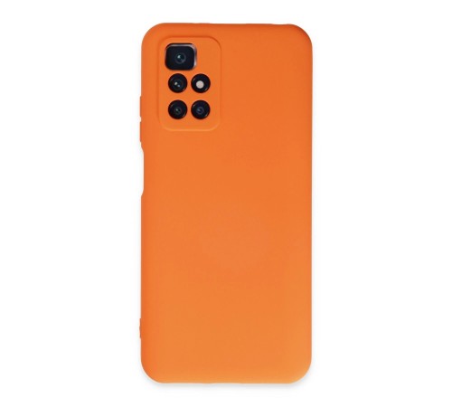 Xiaomi Redmi 10 2022 Kılıf Nano içi Kadife Silikon - Turuncu Xiaomi Redmi 10 2022 Kılıf Nano içi Kadife Silikon - Turuncu
