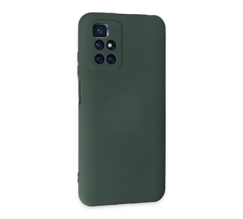 Xiaomi Redmi 10 2022 Kılıf Nano içi Kadife Silikon - Koyu Yeşil Xiaomi Redmi 10 2022 Kılıf Nano içi Kadife Silikon - Koyu Yeşil
