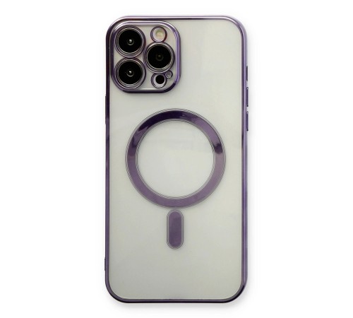 iPhone 13 Pro Max Kılıf Magneticsafe Lazer Silikon - Mor iPhone 13 Pro Max Kılıf Magneticsafe Lazer Silikon - Mor